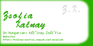 zsofia kalnay business card